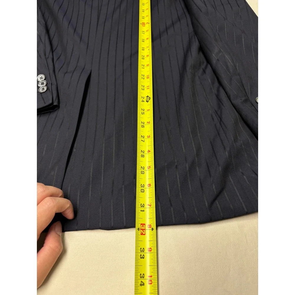 Pal Zileri Cerimonia Mens Navy Pinstripe  100s Wool Blazer‎ Italy 54R Eu 44R US